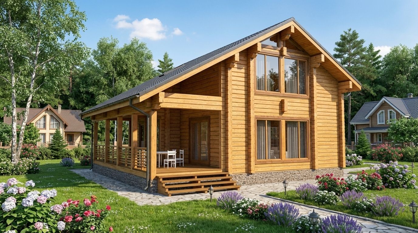 Проект типового дома из клееного бруса. Проекты домов из бруса