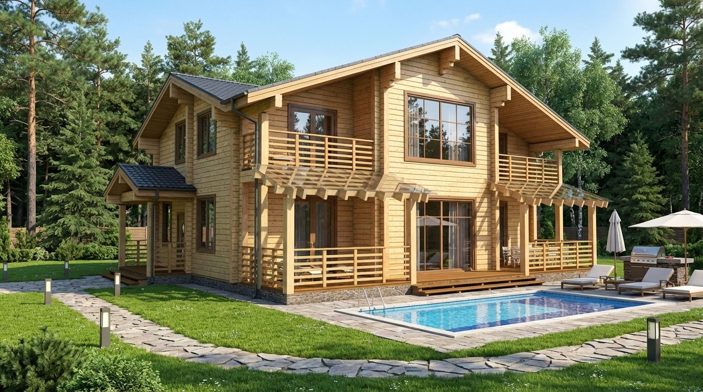 Дом из клееного бруса. Индивидуальный проект. Проекты домов из бруса