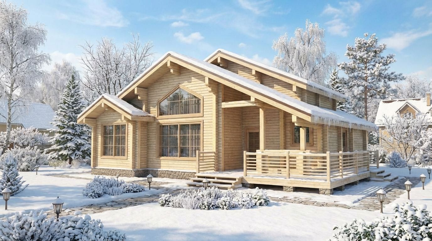 Проект дома из сухого профилированного массивного бруса Ноэль